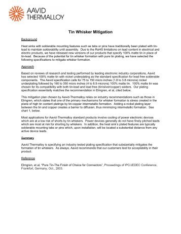 Tin Whiskers White Paper - Aavid