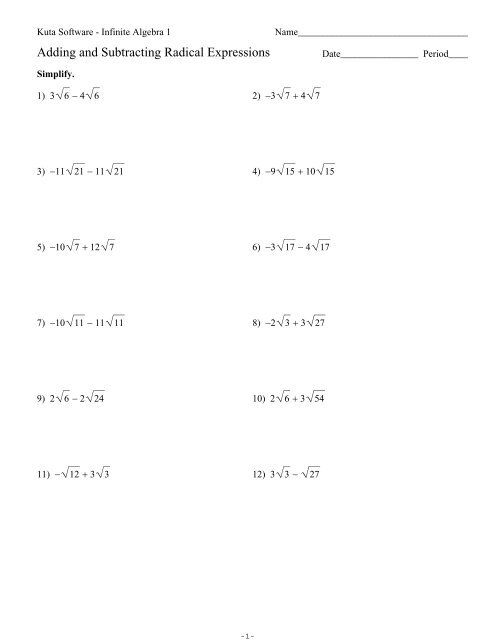 kuta-software-infinite-algebra-1-adding-and-subtracting-radical-expressions-with-work-alma