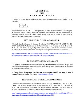 aviso-del-tramite-licencia-de-caza - Semarnat