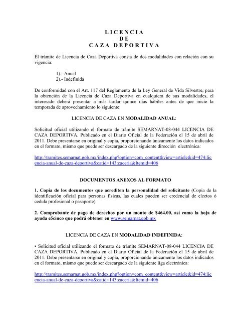 aviso-del-tramite-licencia-de-caza - Semarnat