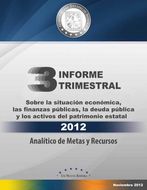 INFORME TRIMESTRAL - Gobierno del Estado de Sonora