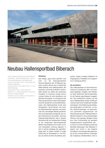 Neubau Hallensportbad Biberach - Kannewischer