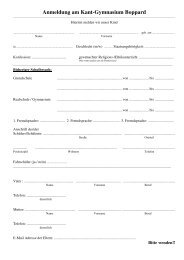 Anmeldeformular Klasse 5 (pdf) - Kant-Gymnasium Boppard