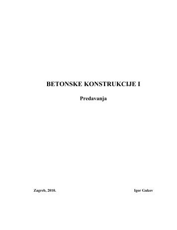 BETONSKE KONSTRUKCIJE I