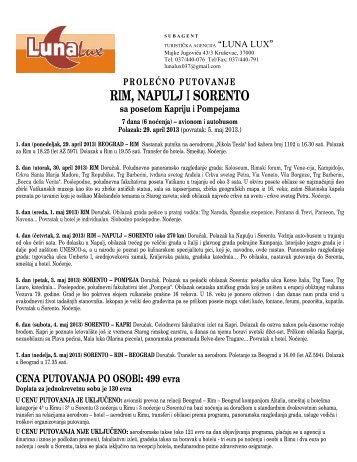 Cenovnik 10 - Rim,Napulj i Sorento - avio-bus.pdf - Luna Lux ...