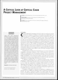 a critical look at critical chain project management. - Cameron ...