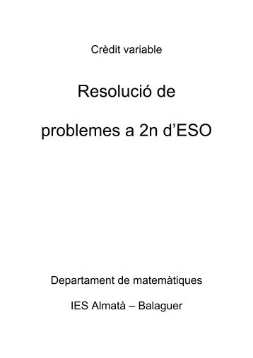 Resolució de problemes a 2n d'ESO - Diploma de matemàtiques per ...