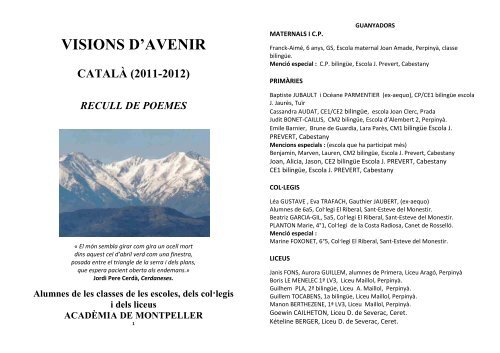 recueil 2012 p suivies - CRDP de l'académie de Montpellier