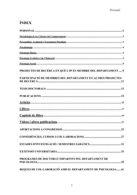 Any 2004 - Departament de Psicologia - Universitat Rovira i Virgili
