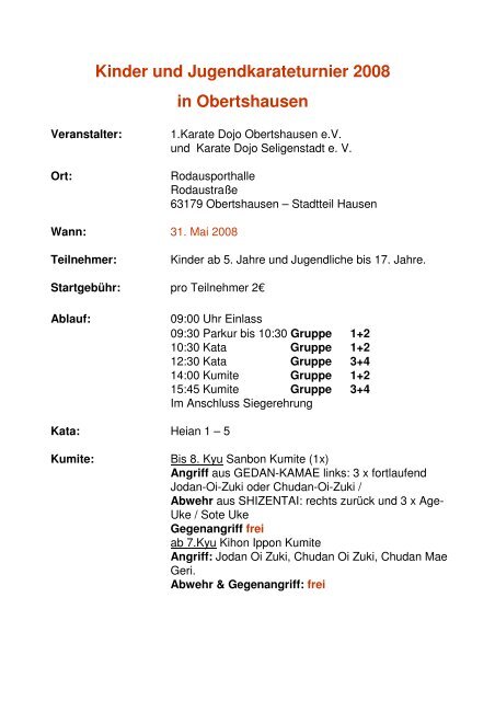 Kinder - Shotokan Karate Dojo Obertshausen Hausen