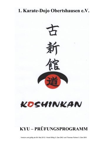 Koshinkan Kyu Prüfungsordnung 1. KDO - Shotokan Karate Dojo ...