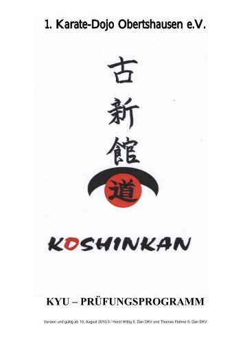 Kyu - Shotokan Karate Dojo Obertshausen Hausen