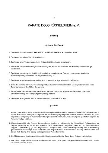 Satzung - Karate Dojo Rüsselsheim