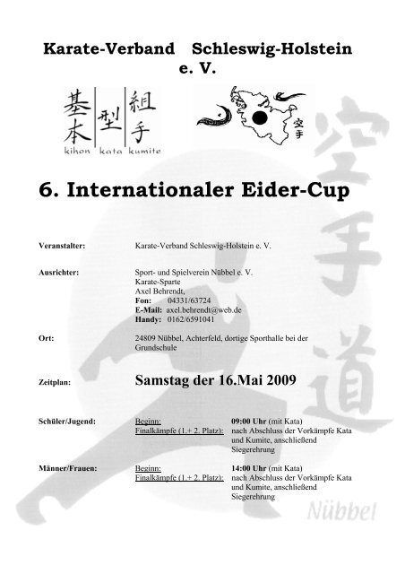 Karate-Verband Schleswig-Holstein e. V. 6. Internationaler Eider-Cup