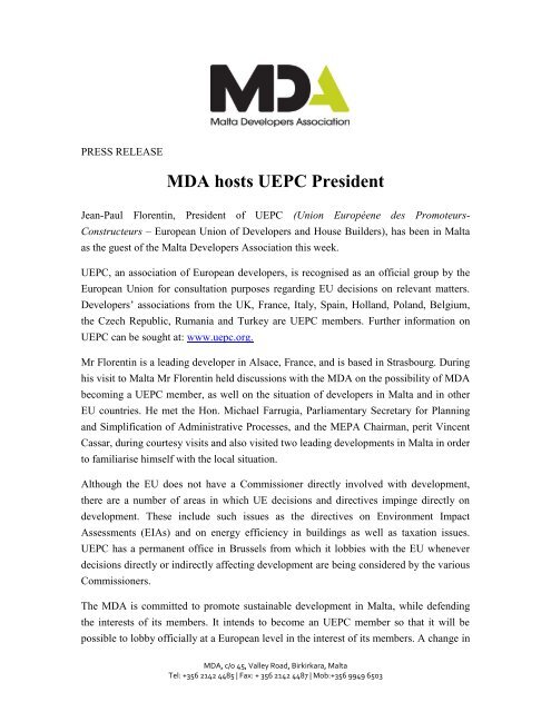 MDA hosts UEPC President