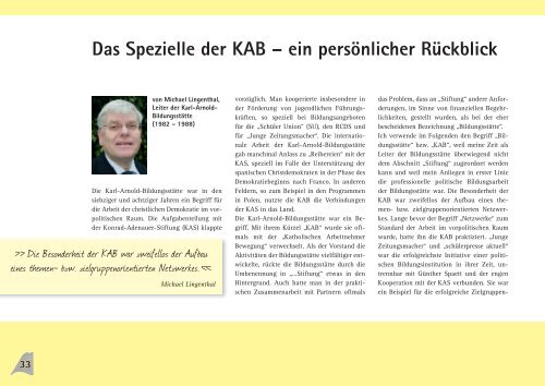 Das Spezielle der KAB - Karl-Arnold-Stiftung e.V.