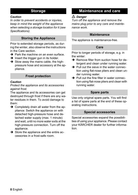 Operating Instructions K 2.94 M - Kärcher