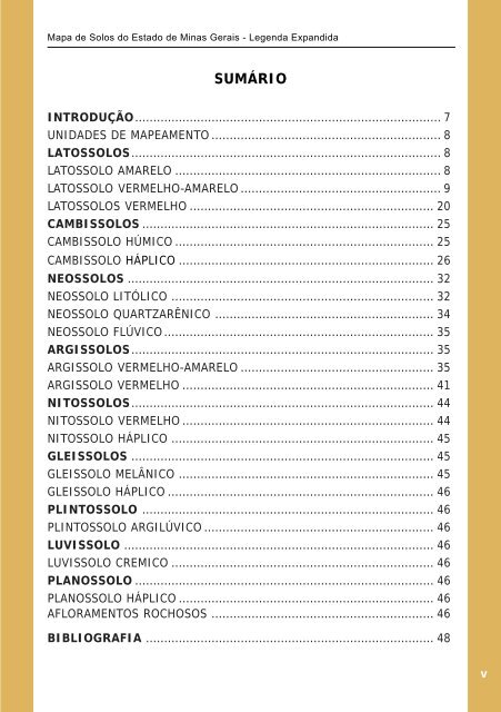 Mapa de Solos do Estado de Minas Gerais - Legenda Expandida