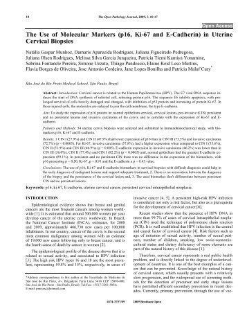 p16, Ki-67 and E-Cadherin - Bentham Science