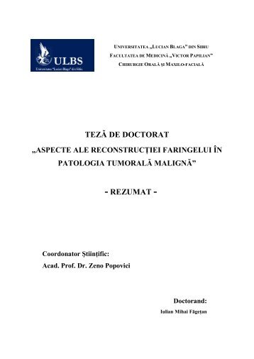 teză de doctorat rezumat - Universitatea "Lucian Blaga" din Sibiu