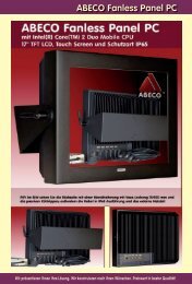 ABECO Fanless Panel PC - ABECO Industrie-Computer GmbH