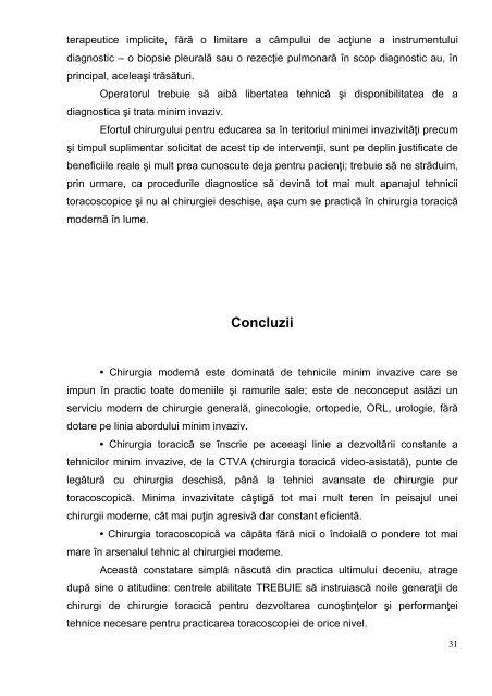 Toracoscopia diagnostică - indicaţii şi limite - Universitatea de ...