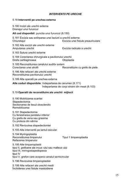 Clasificatia internationala a interventiilor chirurgicale - DRG