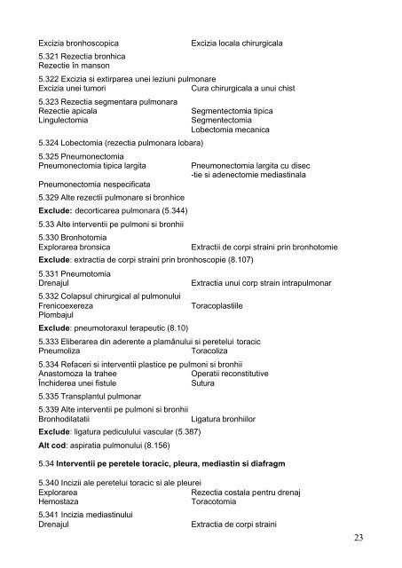 Clasificatia internationala a interventiilor chirurgicale - DRG