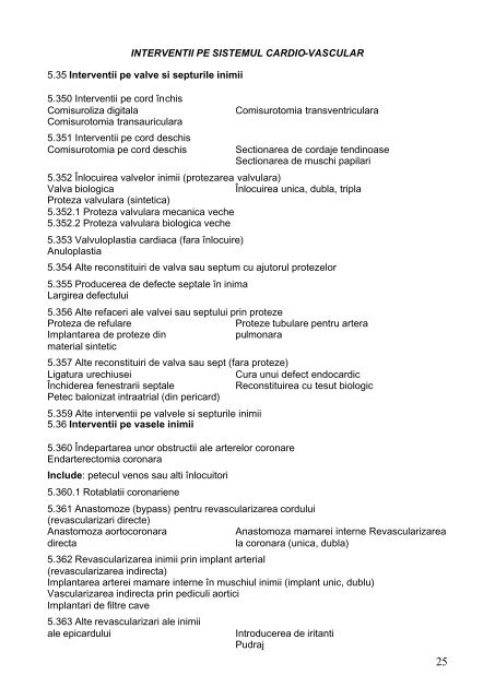 Clasificatia internationala a interventiilor chirurgicale - DRG