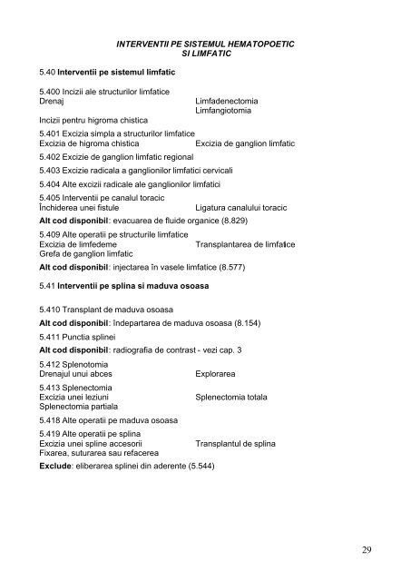 Clasificatia internationala a interventiilor chirurgicale - DRG