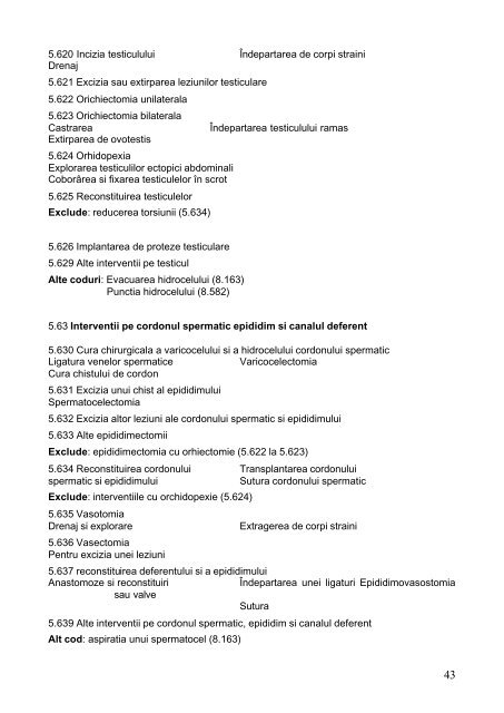 Clasificatia internationala a interventiilor chirurgicale - DRG