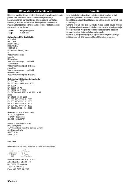 HDS 9/16-4 ST Gas HDS 9/16-4 ST Gas LPG HDS 12/14-4 ... - Kärcher