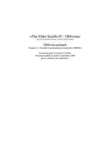 «The Elder Scrolls IV : Oblivion» - La Confrérie des Traducteurs
