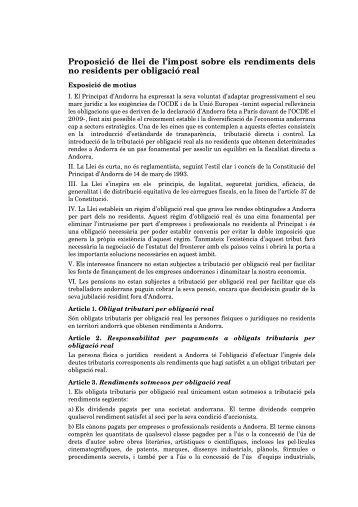 Proposició de llei de l'impost sobre.pdf - Consell General d'Andorra