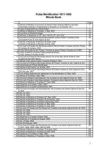 Pullar Mortification 1811-1859 Minute Book - Nine Trades of Dundee