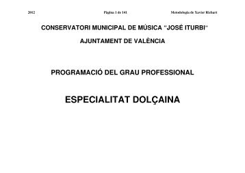 Programació de dolçaina en el grau professional - La inestable