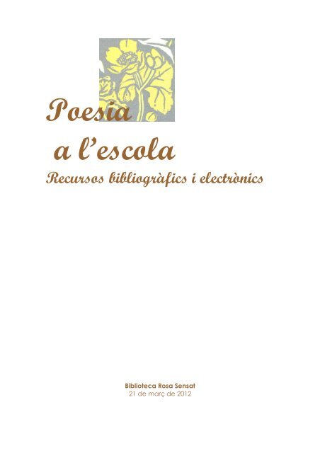 Poesia a l'escola 2012.pdf - Associació de Mestres Rosa Sensat