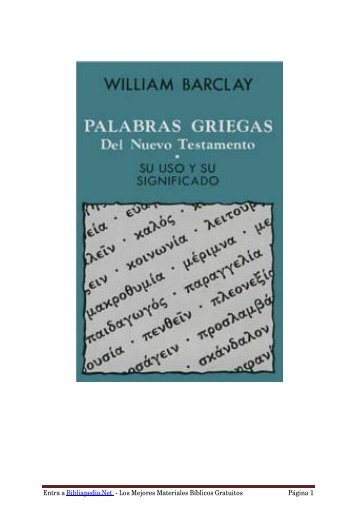 Palabras Griegas del Nuevo Testamento - Iglesia Reformada