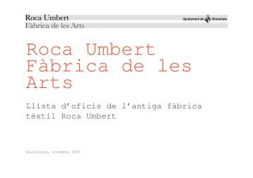 Oficis de l'antiga fàbrica tèxtil - Roca Umbert Fàbrica de les Arts