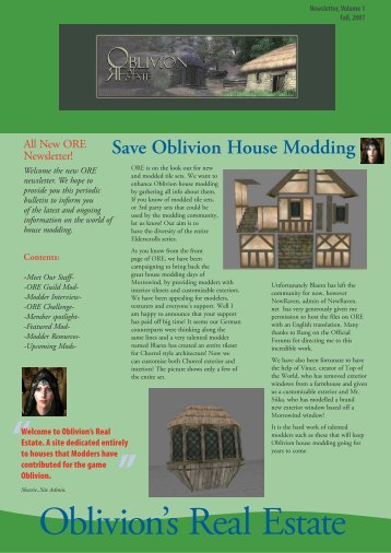 Newsletter! - Oblivion's Real Estate