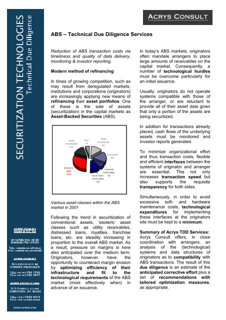 ABS – Technical Due Diligence Services - Acrys