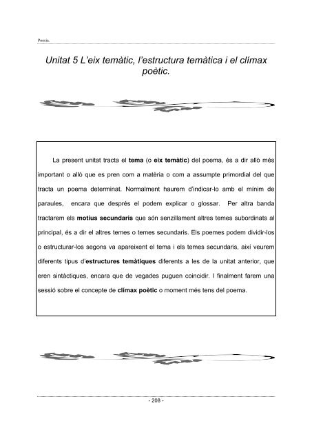 Unitat 5 L'eix temàtic, l'estructura temàtica i el clímax ... - Aldea Global