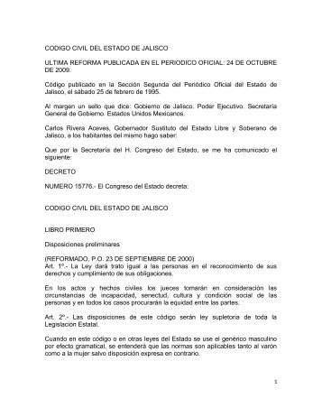 CODIGO CIVIL DEL ESTADO DE SONORA codigo civil del estado de sonora: