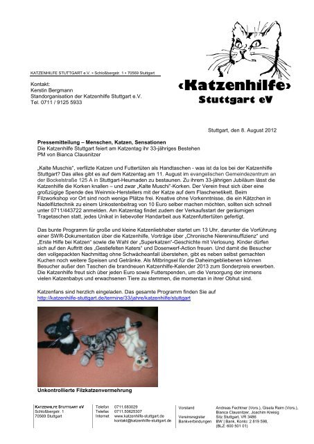 lesen Sie hier weiter - Katzenhilfe Stuttgart eV
