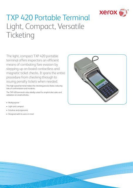 Txp 420 Portable Terminal Light Compact Versatile Ticketing
