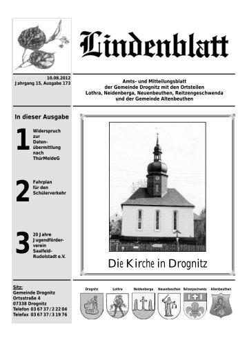 Die Kirche in Drognitz - Gemeinde Kaulsdorf(Saale)