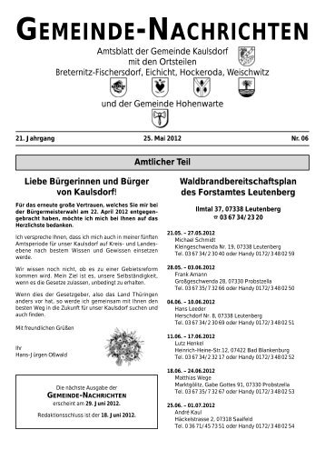 GNK 06/12 aktuell (Page 1) - Gemeinde Kaulsdorf(Saale)