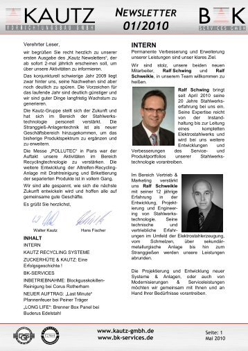 newsletter 01/2010 - KAUTZ Vorrichtungsbau GmbH