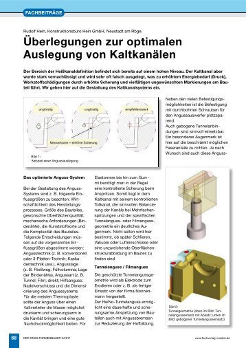 Überlegungen zur optimalen Auslegung von Kaltkanälen