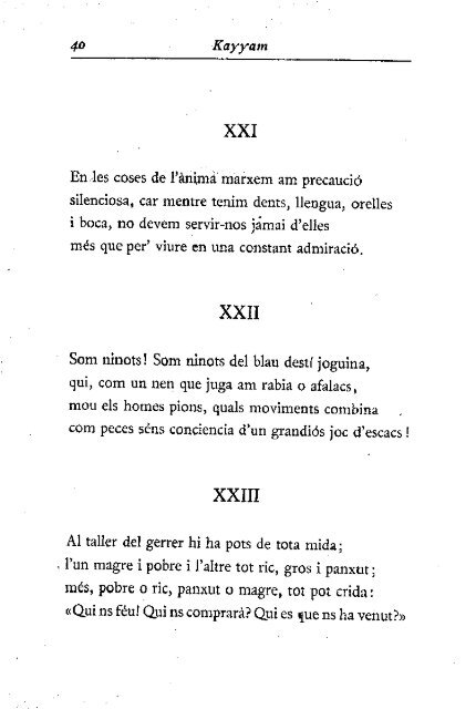 Omar Khayyam, Estances, traducció de Ramon Vives Pastor, 1907